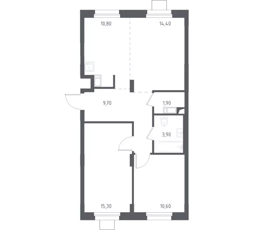 2-комнатная квартира: Люберцы, микрорайон Зенино ЖК Самолёт, ... - Фото 1