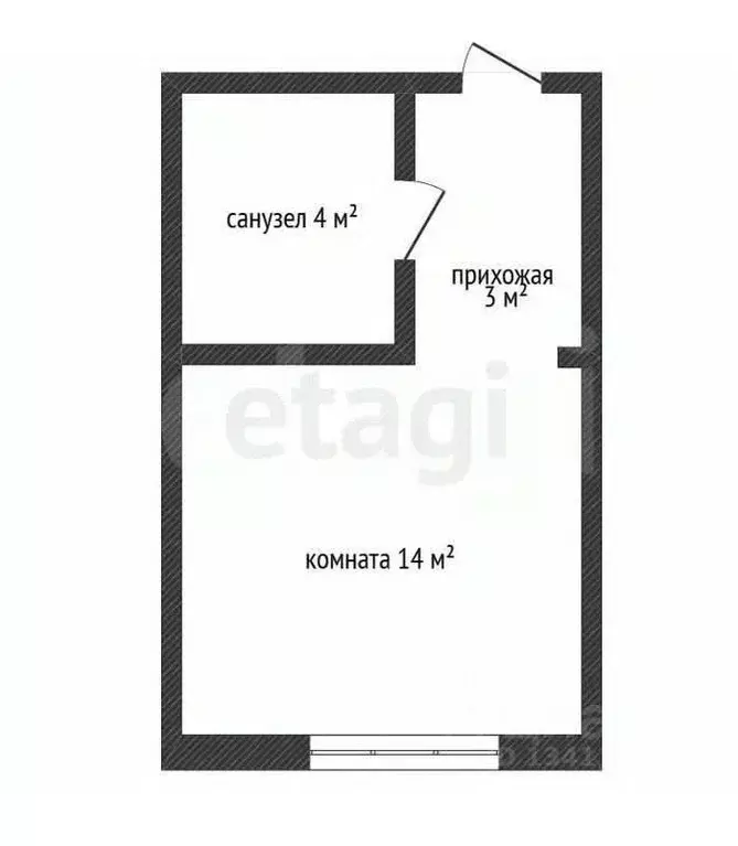 Студия Белгородская область, Белгород Донецкая ул., 79Ак3 (20.8 м) - Фото 2