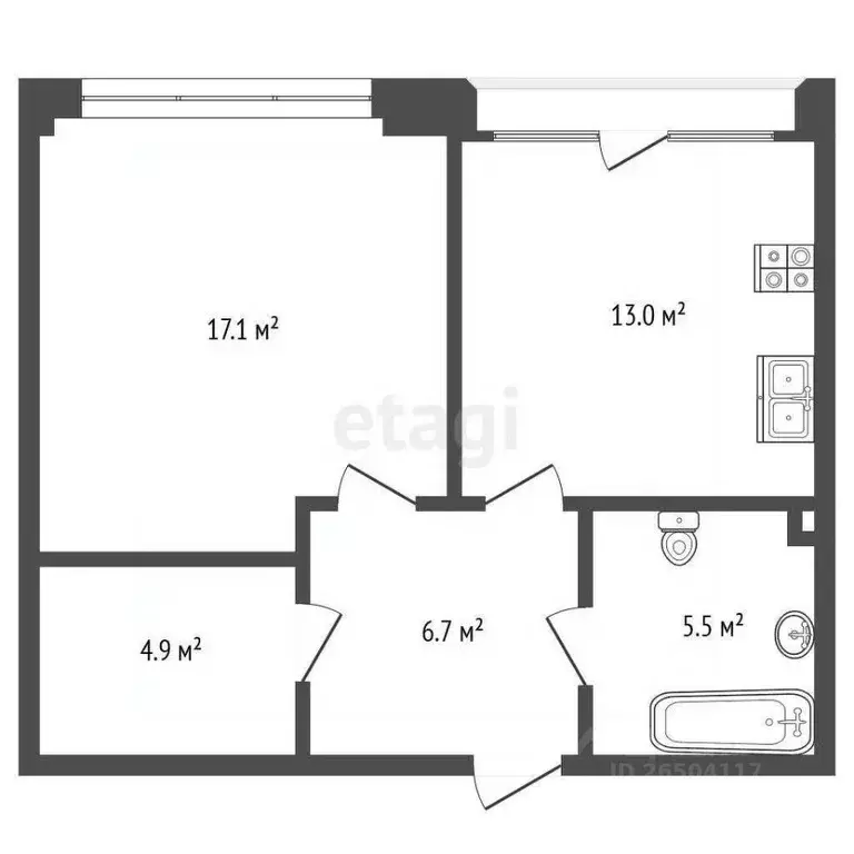 1-к кв. Севастополь ул. Тараса Шевченко, 7 (36.2 м) - Фото 2