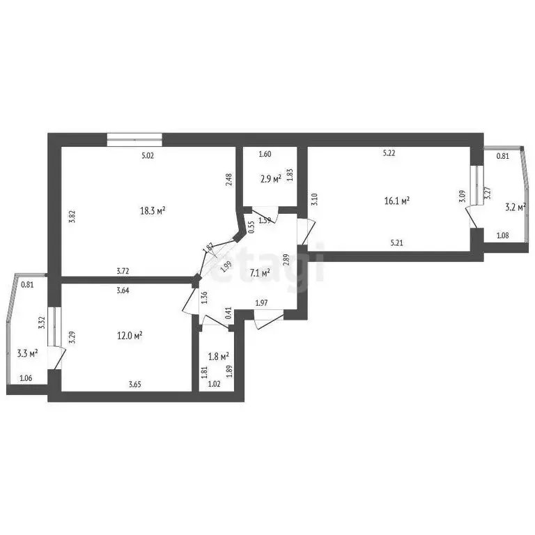 2-комнатная квартира: Саранск, улица Девятаева, 3 (58.2 м) - Фото 1
