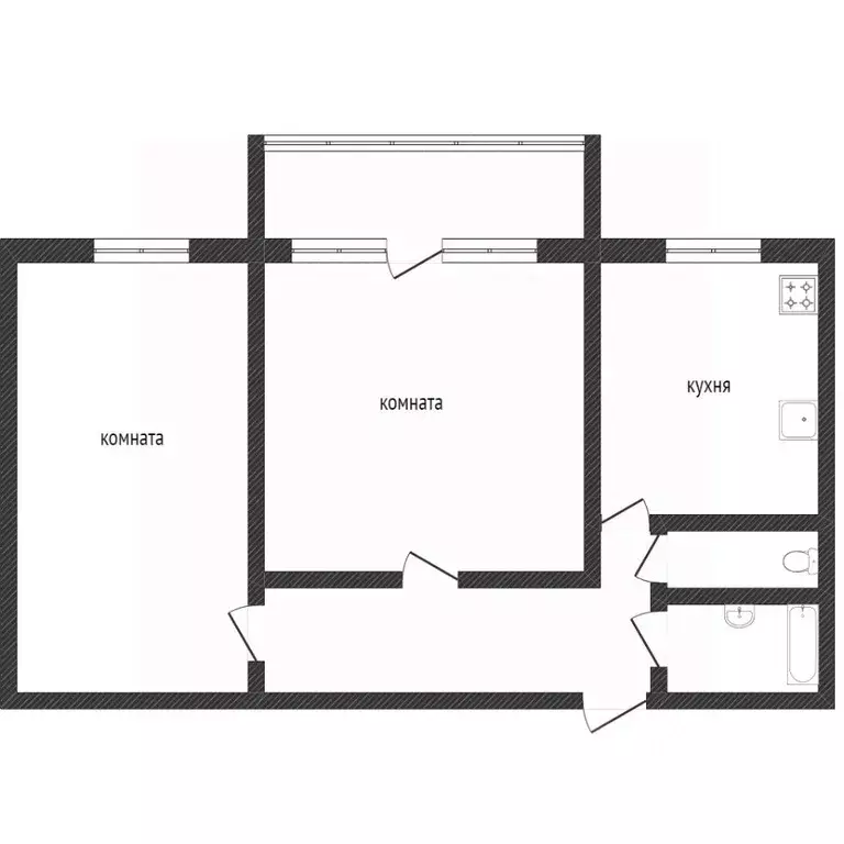 2-к кв. Хабаровский край, Хабаровск Краснодарская ул., 15 (52.6 м) - Фото 2