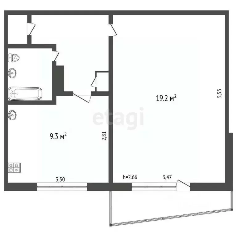 1-к кв. Владимирская область, Ковров ул. Лизы Чайкиной, 106 (37.9 м) - Фото 1