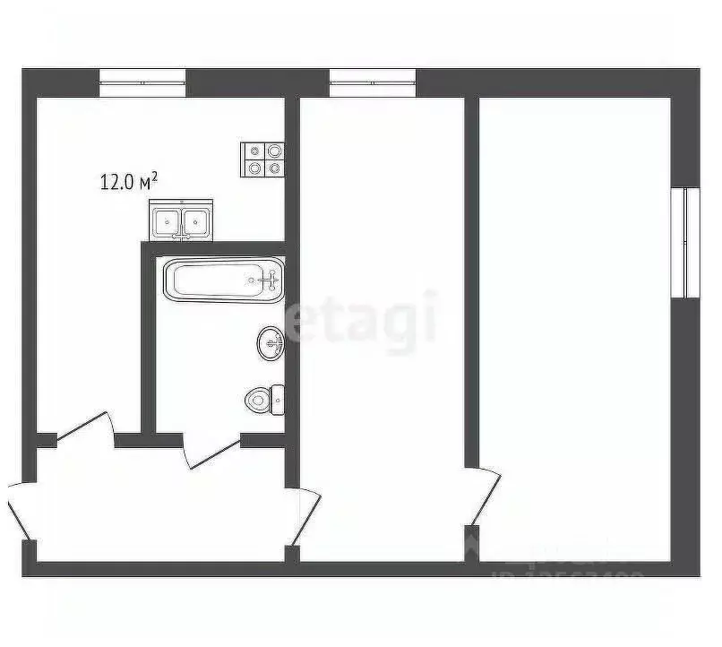 2-к кв. Воронежская область, с. Нижнедевицк ул. Братская, 36 (49.2 м) - Фото 2