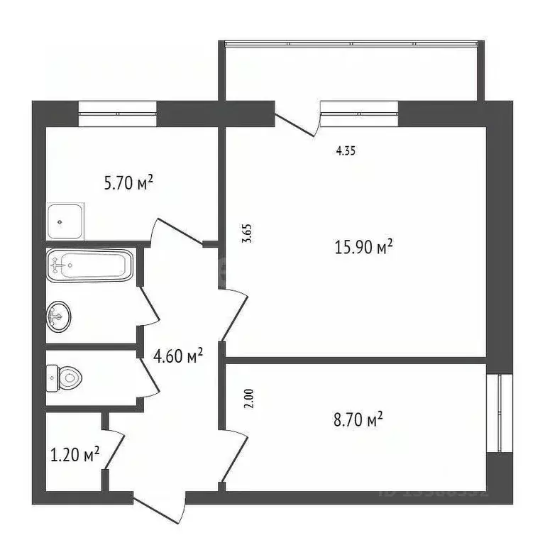 2-к кв. Красноярский край, Красноярск Комсомольский просп., 5 (39.0 м) - Фото 2