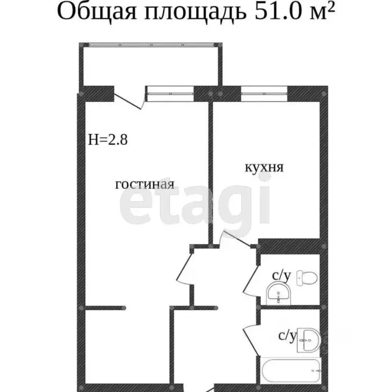 2-к кв. Иркутская область, Иркутск Юбилейный мкр, 122 (51.0 м) - Фото 2