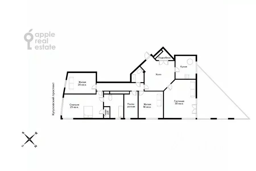 4-к кв. Москва Кутузовский просп., 11 (140.0 м) - Фото 2