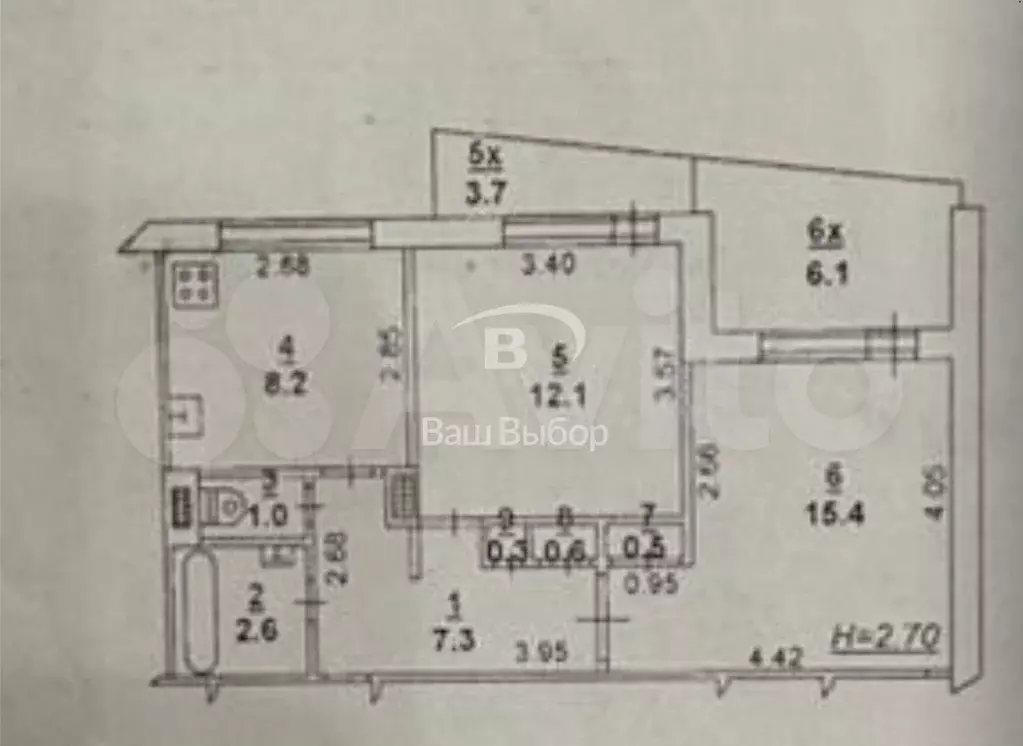 2-к. квартира, 48 м, 9/9 эт. - Фото 0