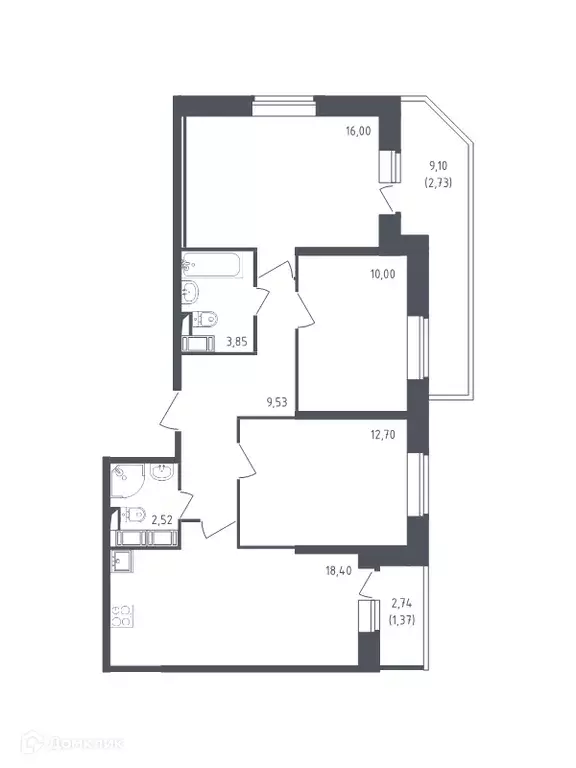Продаётся 3-к квартира, 77.1 м - Фото 0