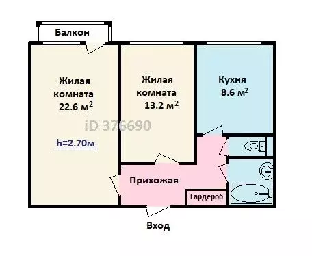 2-комнатная квартира: Москва, Даниловская набережная, 2к1 (57.6 м) - Фото 1