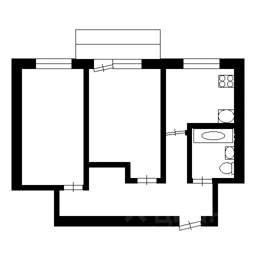 2-к кв. Астраханская область, Астрахань ул. Ахшарумова, 54/41 (43.0 м) - Фото 1