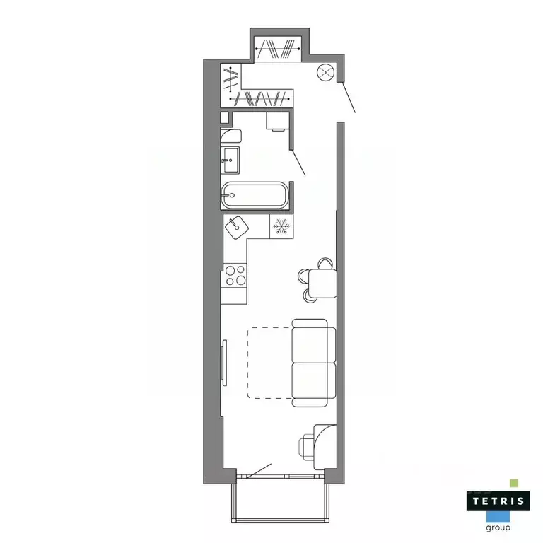 Студия Свердловская область, Екатеринбург Уралмаш жилрайон,  (30.37 м) - Фото 2