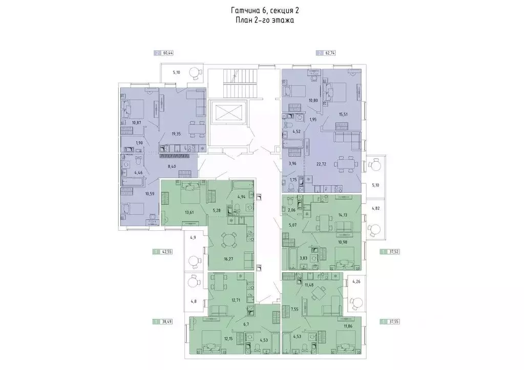 Квартира, 1 комната, 37.52 м - Фото 2