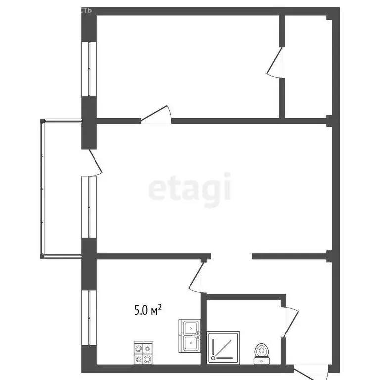 2-комнатная квартира: Корнево, 3 (41.1 м) - Фото 0