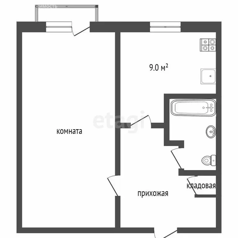 1-комнатная квартира: Таганрог, улица Адмирала Крюйса, 23/13 (31 м) - Фото 0