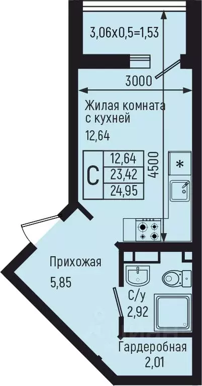 Студия Краснодарский край, Туапсинский муниципальный округ, с. Небуг ... - Фото 1