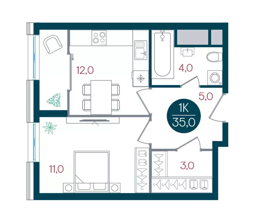 1-комнатная квартира: Москва, жилой комплекс Русич Кантемировский (35 ... - Фото 1