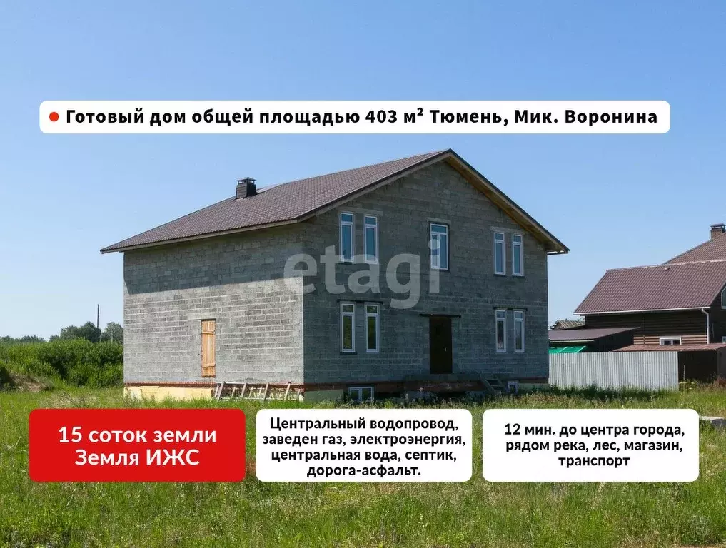 Дом в Тюменская область, Тюмень Воронина мкр, ул. Облепиховая (404 м) - Фото 1