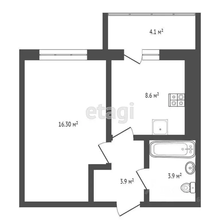 1-к кв. Калужская область, Калуга проезд 3-й Академический, 6 (36.1 м) - Фото 2