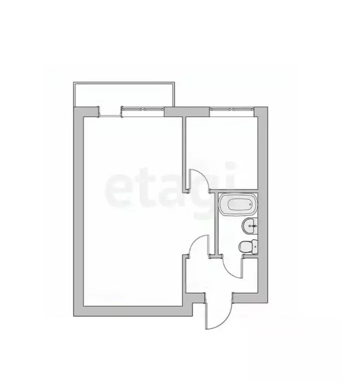 1-к кв. Белгородская область, Белгород ул. Победы, 12 (28.8 м) - Фото 2