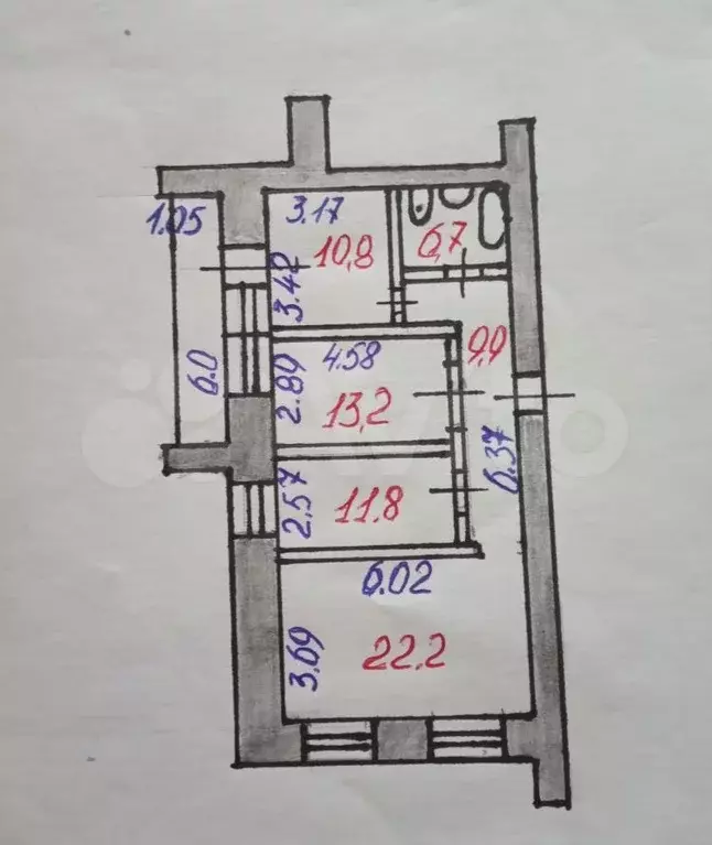 3-к. квартира, 77,8 м, 3/9 эт. - Фото 0