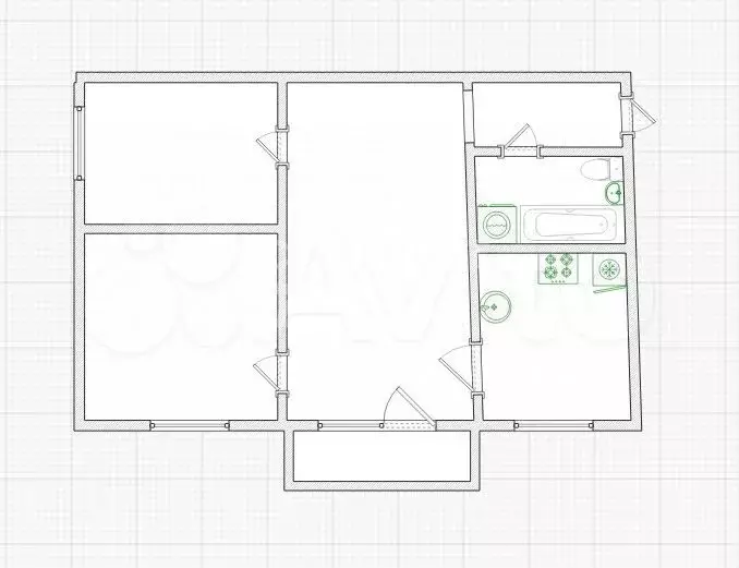 3-к. квартира, 49 м, 3/5 эт. - Фото 0