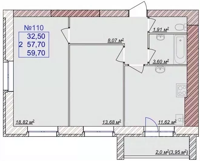 2-к кв. Ярославская область, Ярославский муниципальный округ, пос. ... - Фото 1