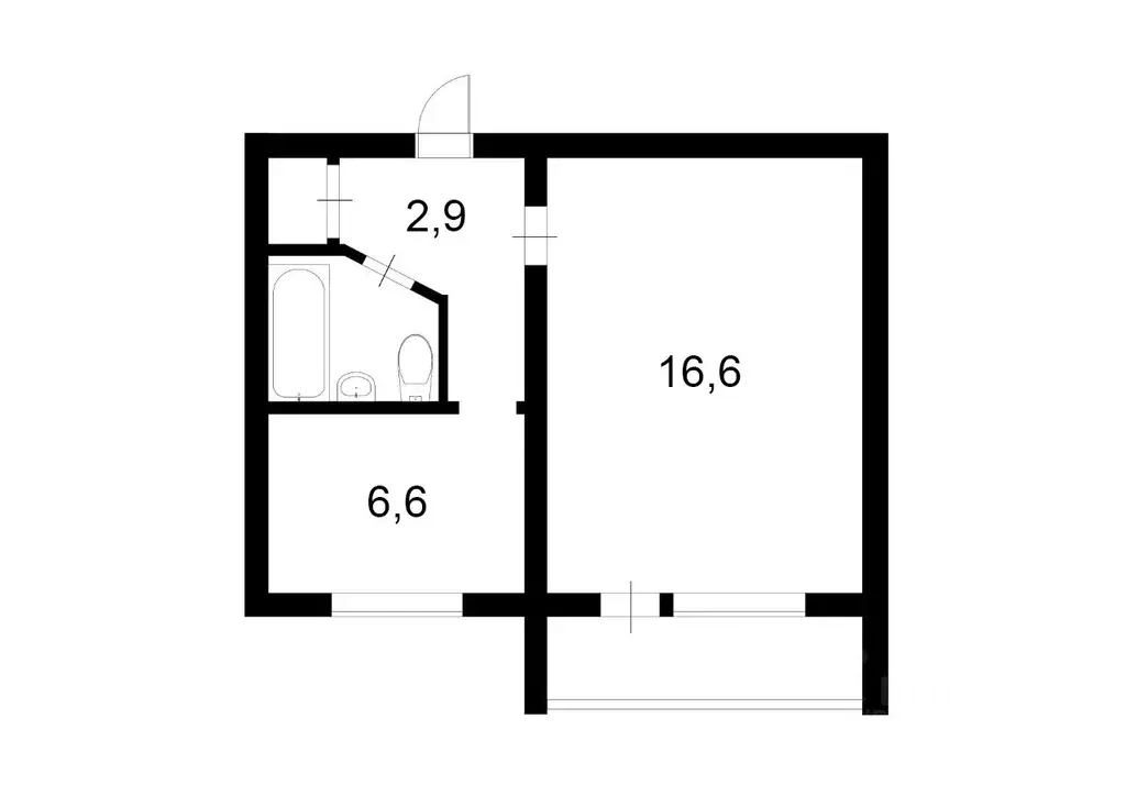 1-к кв. Ханты-Мансийский АО, Сургут ул. Бажова, 31 (30.9 м) - Фото 1