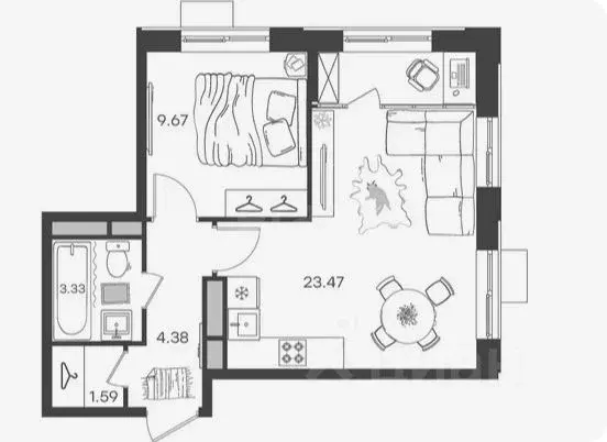 2-к кв. Ульяновская область, Ульяновск ул. Александра Невского, 2Е ... - Фото 1