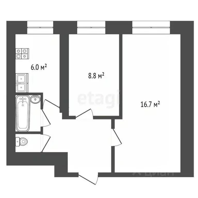 2-к кв. Самарская область, Самара пос. Управленческий, ул. Имени ... - Фото 2