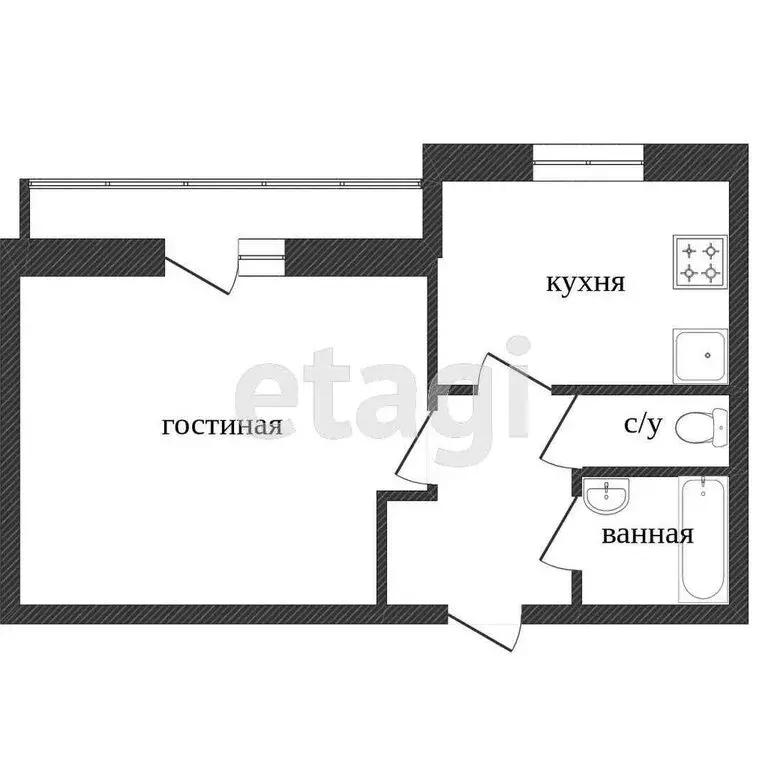 1-комнатная квартира: Златоуст, квартал Медик, 6 (33.2 м) - Фото 1