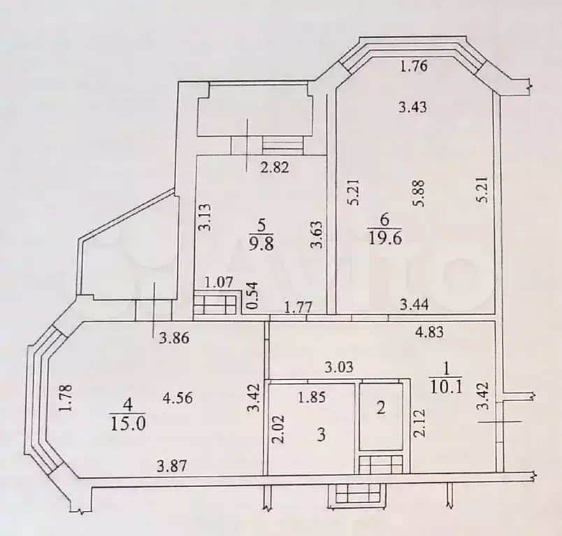 2-к. квартира, 59,6 м, 3/17 эт. - Фото 0