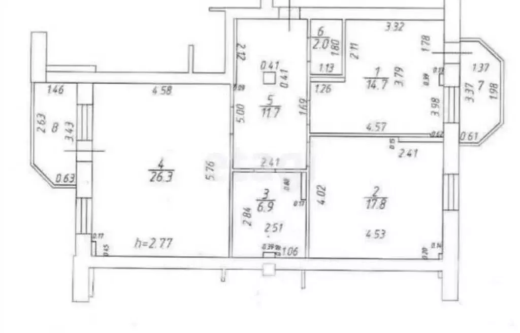 3-комнатная квартира: Казань, улица Сибгата Хакима, 3 (79.4 м) - Фото 1