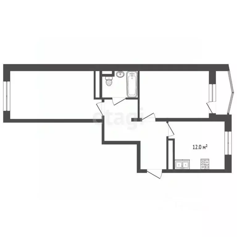 2-к кв. Ямало-Ненецкий АО, Ноябрьск Магистральная ул., 125 (53.0 м) - Фото 0