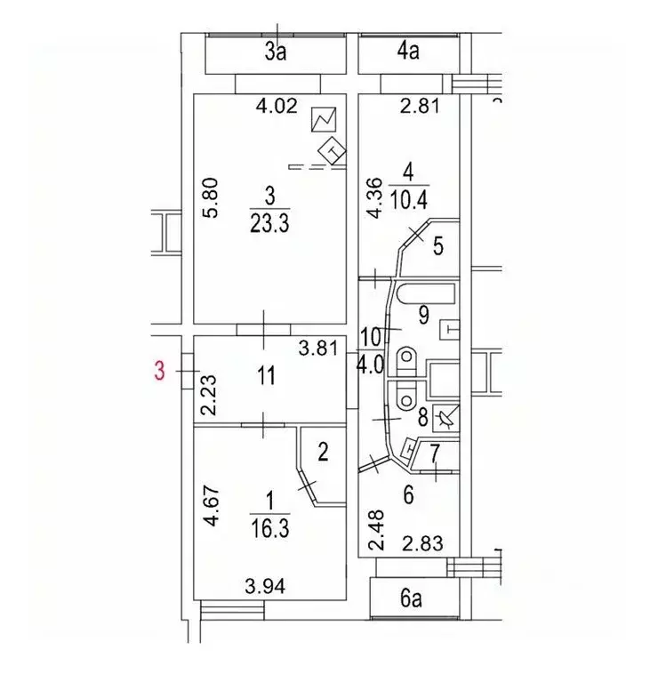 3-к кв. Москва 3-й Балтийский пер., 6К3 (80.1 м) - Фото 2