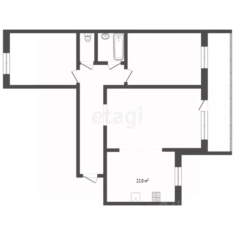 2-к кв. Тюменская область, Тюмень Транспортная ул., 119 (59.2 м) - Фото 2