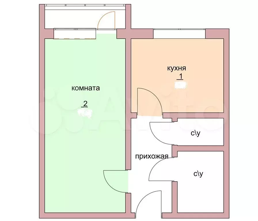 1-к. квартира, 34 м, 9/10 эт. - Фото 0