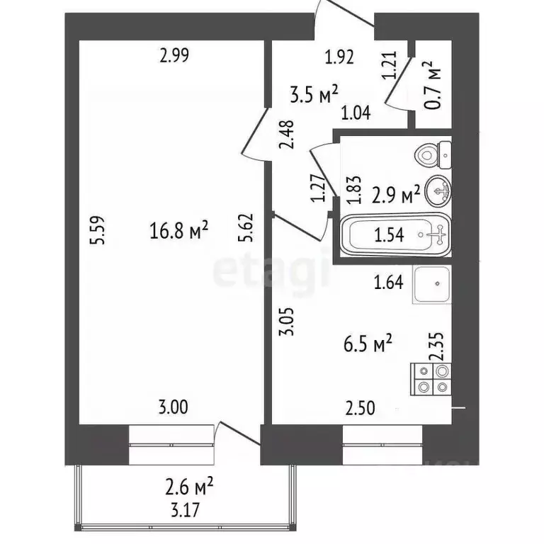 1-к кв. Башкортостан, Стерлитамак Локомотивная ул., 8 (30.0 м) - Фото 1