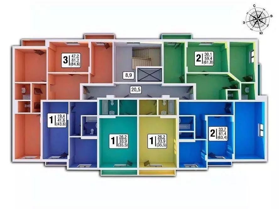 3-к кв. Краснодарский край, Краснодар ул. Героя Хабибуллина, 9 (84.9 ... - Фото 1