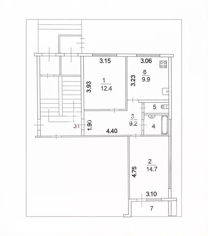 2-к кв. Пензенская область, Пенза просп. Строителей, 62 (50.2 м) - Фото 2