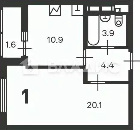 1-к кв. Москва Кусковская ул., 12/1 (39.3 м) - Фото 2