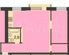 2-к. квартира, 44,5 м, 5/5 эт. - Фото 0