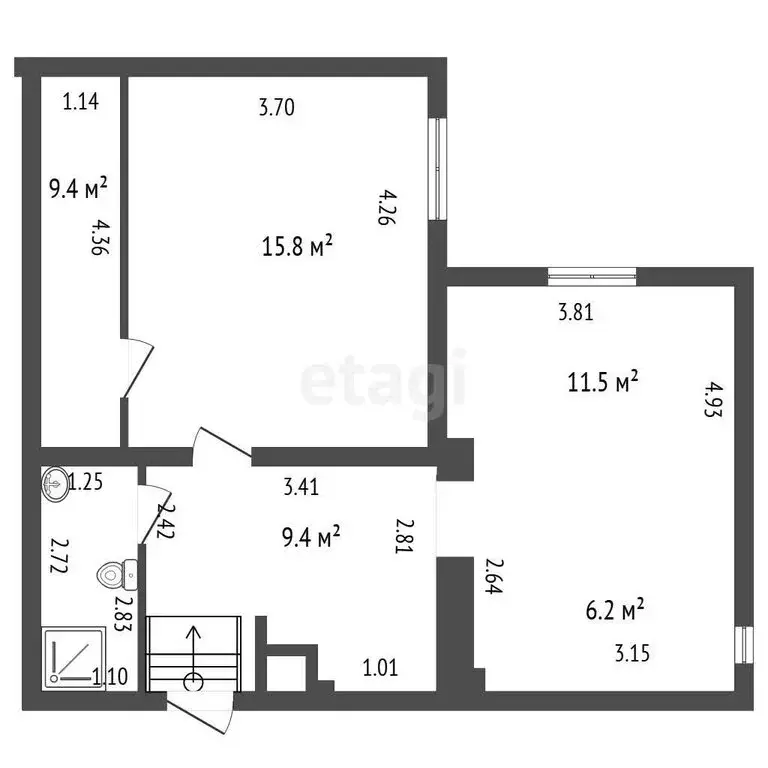 2-комнатная квартира: Санкт-Петербург, Тургеневский переулок, 5 (54 м) - Фото 2