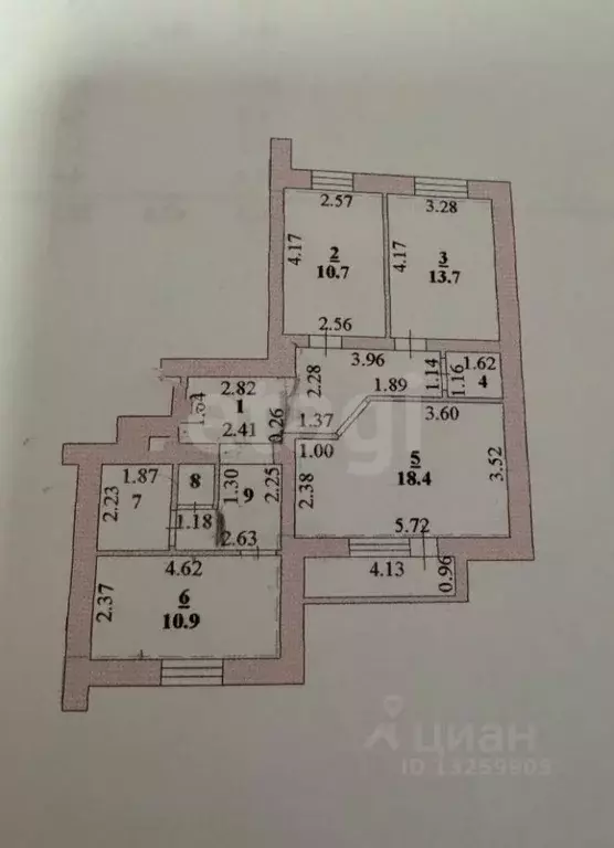 3-к кв. Липецкая область, Липецк Политехническая ул., 11 (76.0 м) - Фото 1