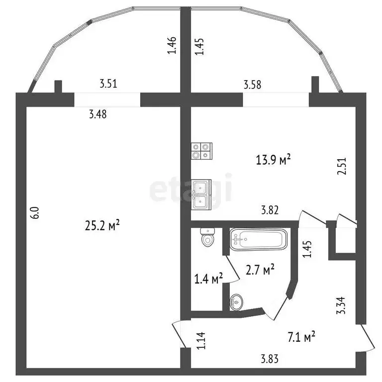 1-комнатная квартира: Орёл, Заводской район, микрорайон Новая ... - Фото 1