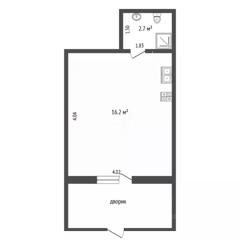 Студия Севастополь ш. Качинское, 33 (19.0 м) - Фото 1