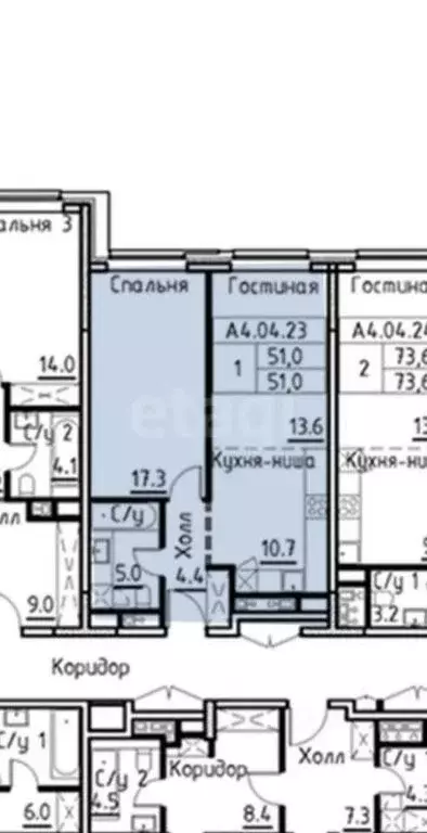 2-комнатная квартира: Москва, улица Ивана Франко, 6 (51 м) - Фото 0