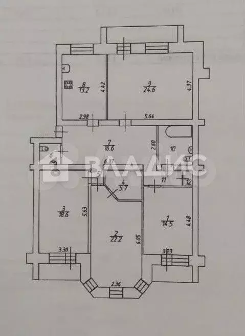 4-к. квартира, 132,7 м, 4/5 эт. - Фото 0