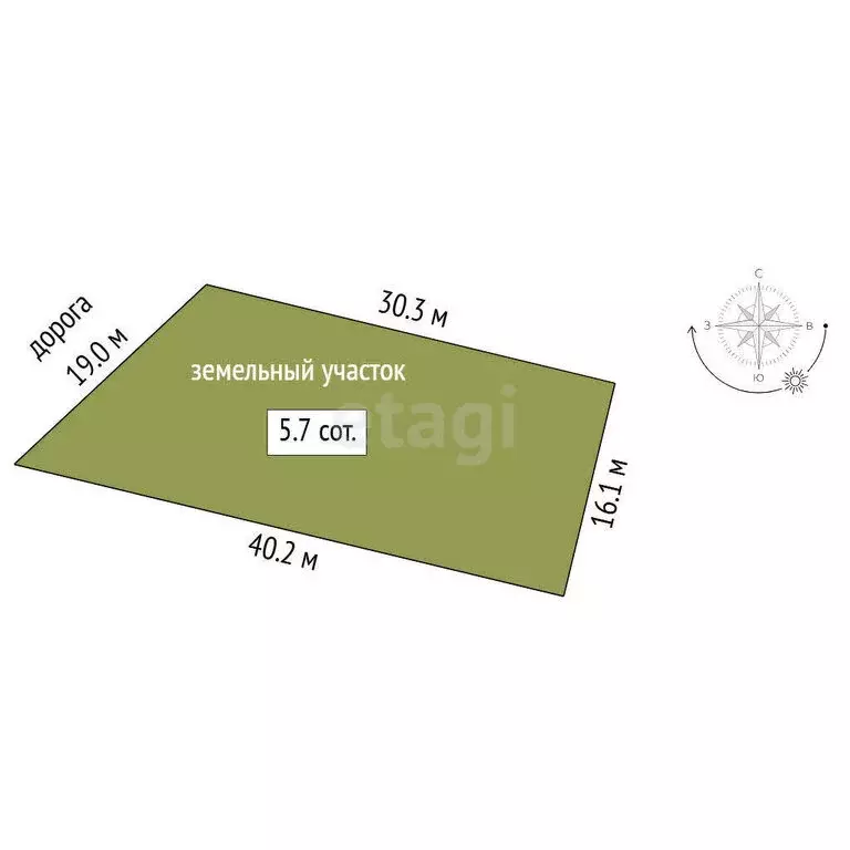 Участок в Тюмень, микрорайон Березняковский (5.75 м) - Фото 1