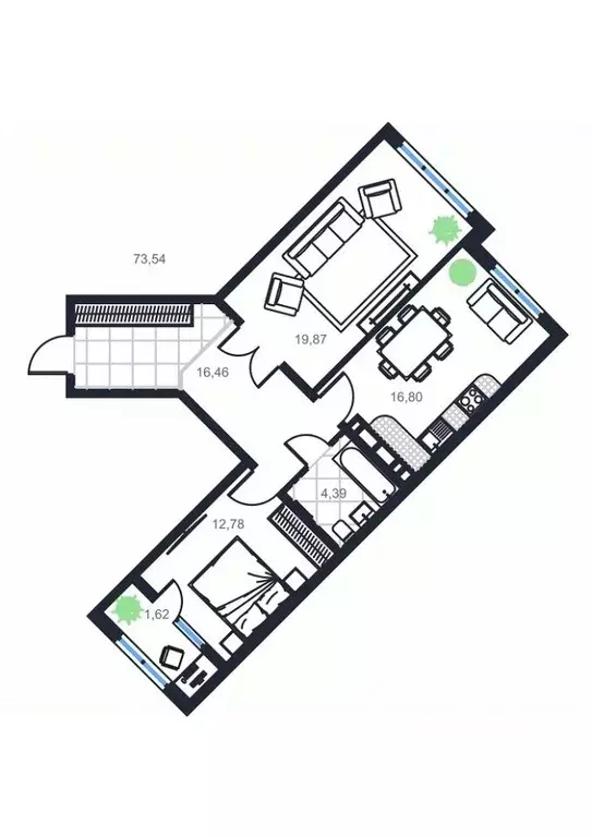 2-к кв. Дагестан, Каспийск просп. Акулиничева (73.54 м) - Фото 0