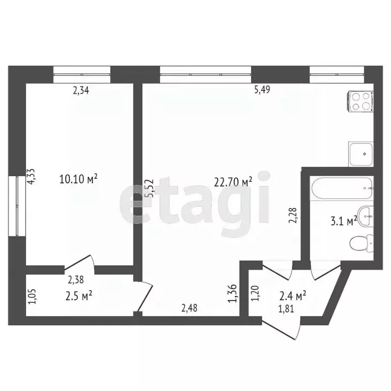 2-к кв. Тверская область, Тверь ул. Громова, 7к2 (42.1 м) - Фото 1